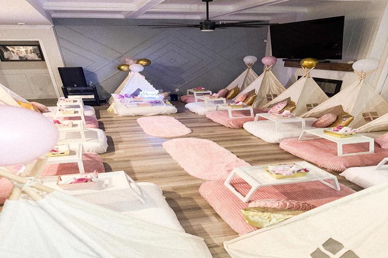 Teepee sleepover theme